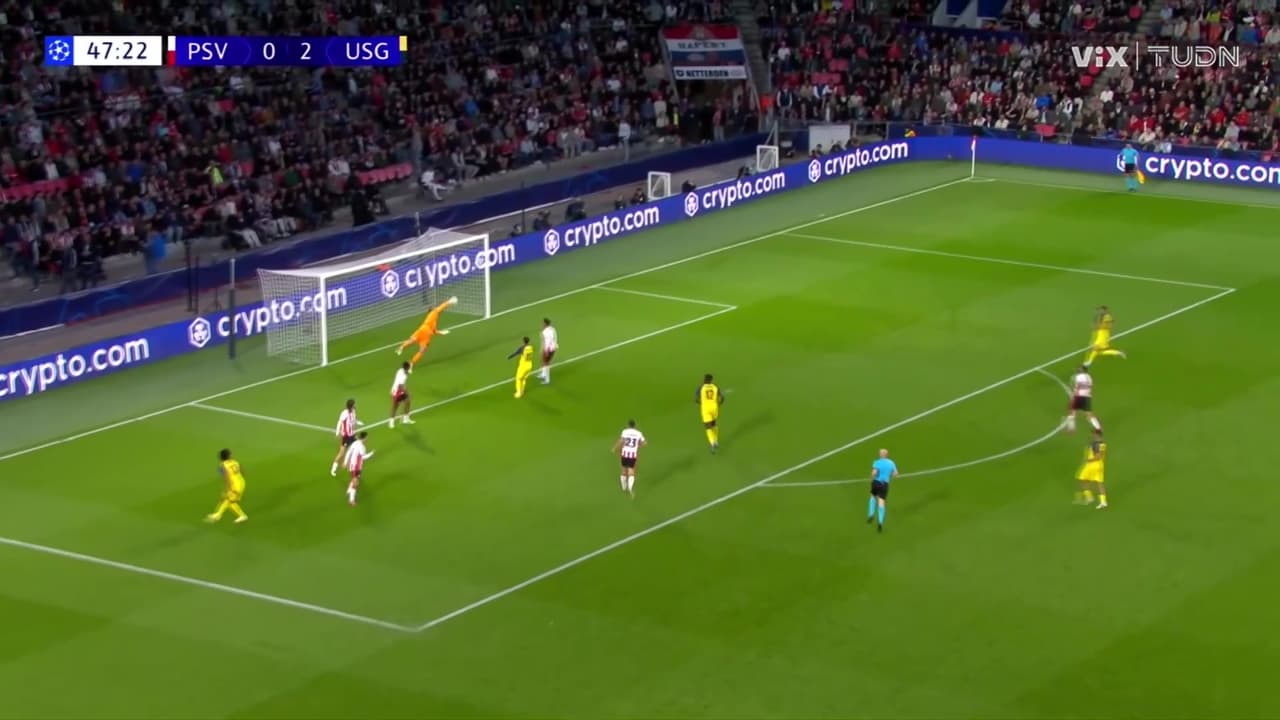 ¡Atajadón del PSV! Union Saint-Gilloise advierte con anotar el tercero