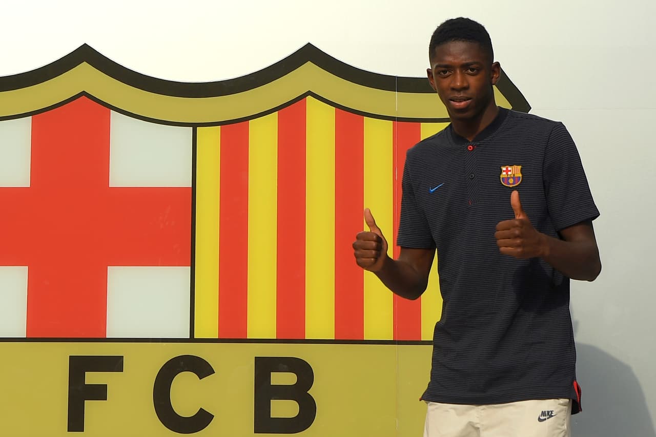 Dembelé ya luce los colores del Barcelona
