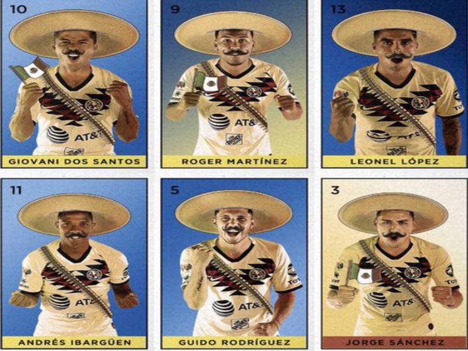 Los jugadores americanistas al estilo de la Revolución Mexicana para conmemorar el 20 de noviembre.
