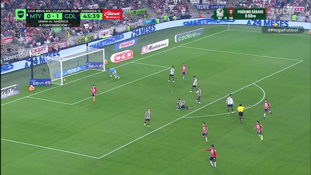 ¡GOL!  anota para Guadalajara. José Castillo Pérez