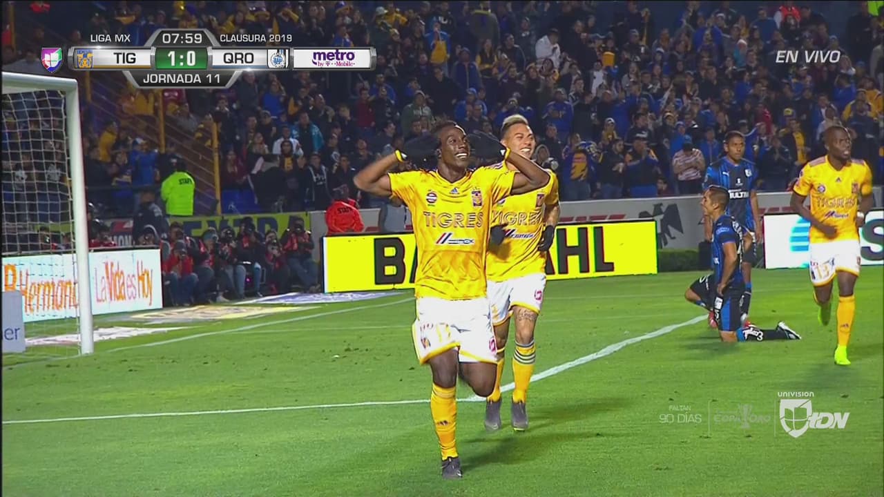 ¡Goool de Tigres! Quiñones abre el marcador ante Gallos