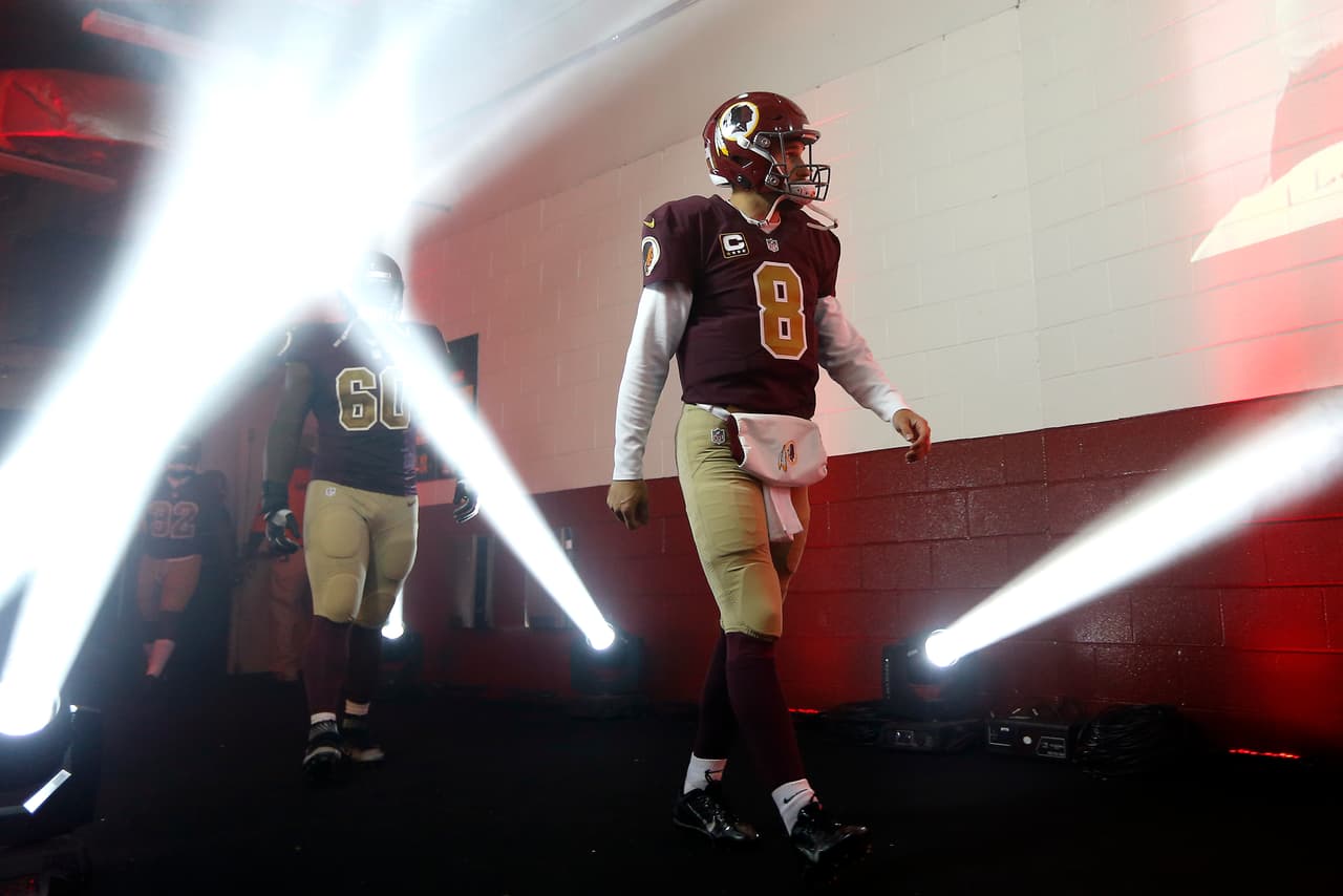 LANDOVER, MD - NOVEMBER 13: Quarterback Kirk Cousins #8 of the Washington Redskins walks onto the field prior to a game against the Minnesota Vikings at FedExField on November 13, 2016 in Landover, Maryland. (Photo by Matt Hazlett/Getty Images)