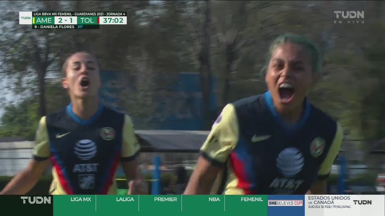 ¡Cabezazo certero! Daniela Flores remata y anota el 2-1 para América