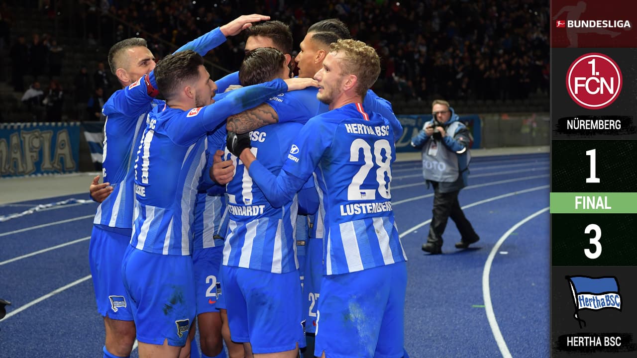 Hertha se acerca a puestos europeos y deja en el sótano de la tabla al Nürnberg