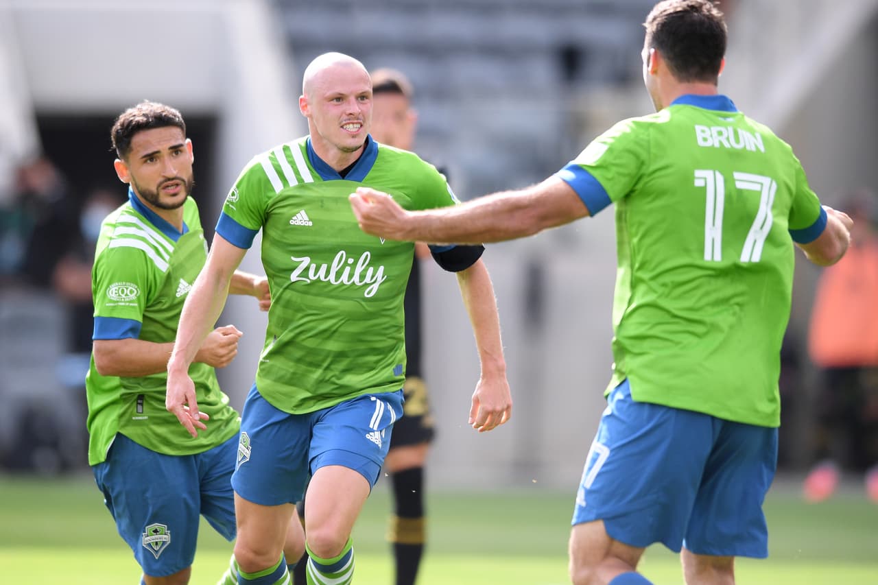 Brad Smith marcó el gol del empate de Seattle Sounders ante LAFC en un partido disputado el sábado.
<br>