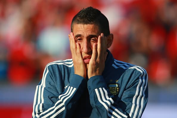 Di María ansioso por que inicie el encuentro.