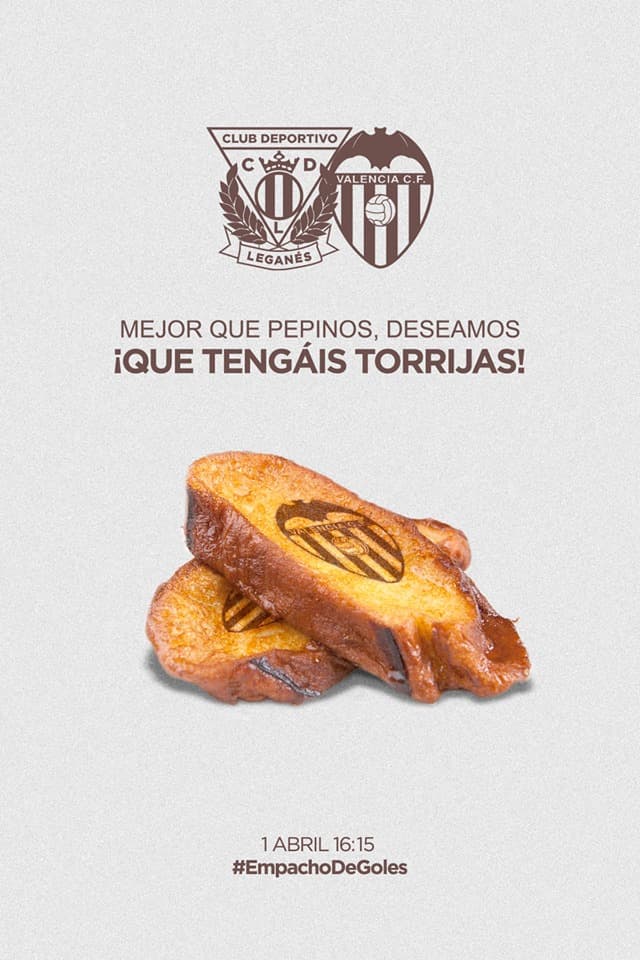 Las torrijas son un postre muy tradicional en la época de Semana Santa y la Cuaresma, por lo que decidieron utilizarlo para la promoción de este juego con la etiqueta #EmpachoDeGoles, que hace referencia a llenarse de goles.