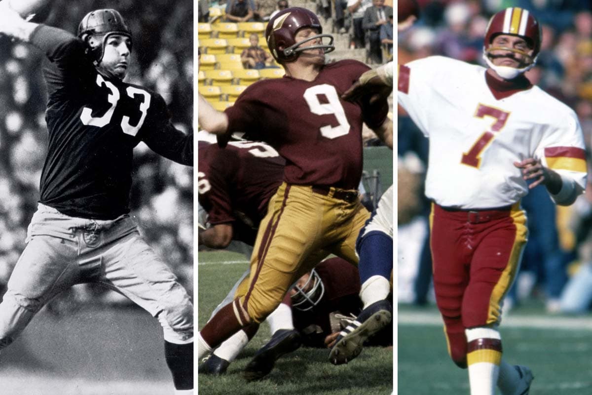 #5 WASHINGTON REDSKINS: Sammy Baugh, Sonny Jurgensen, Joe Theismann (AP-NFL).
