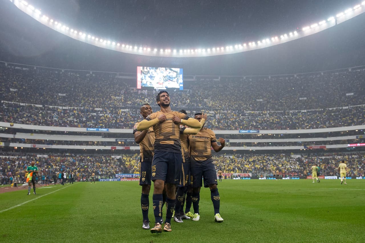 Con goles de Ismael Sosa (62'), Gerardo Alcoba (74') y Eduardo Herrera (78'), Pumas selló la victoria 0-3 ante América en la Ida de Semifinales del Apertura 2025 de Liga MX.