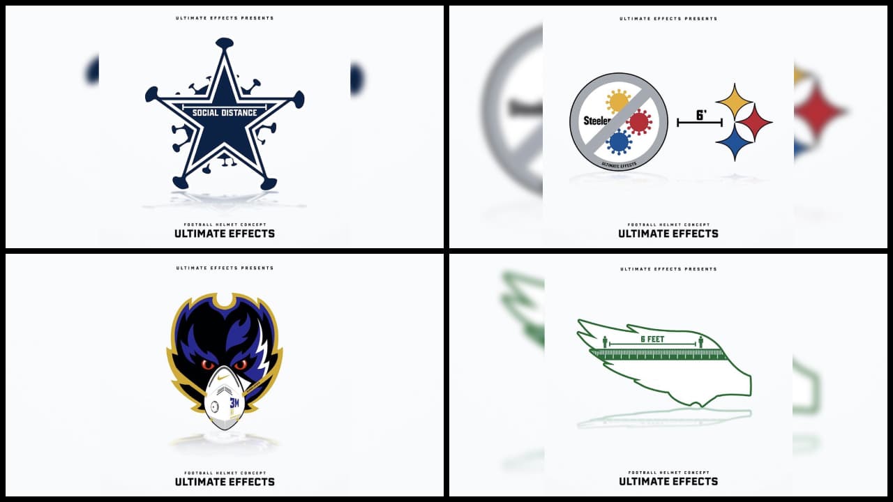 Si la NFL tuviera que adaptar sus logos al COVID-19 para 'protegerse' lucirían de esta manera.