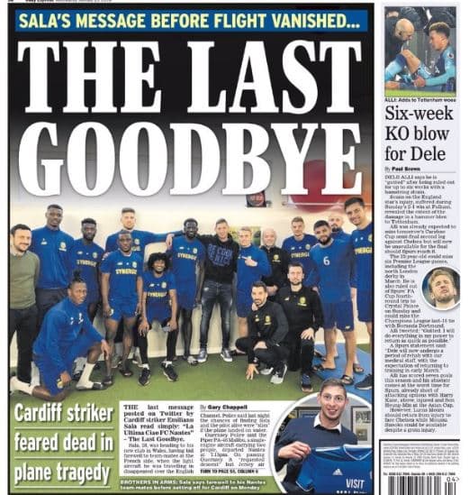 <b>Daily Express (Inglaterra) - </b>"El último adiós"