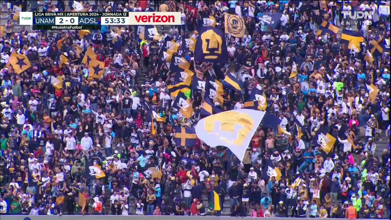 ¡GOL!  anota para Pumas UNAM. César Huerta