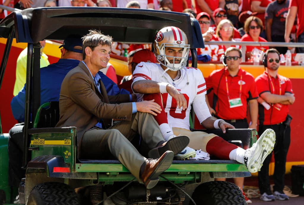 31) 
<b>San Francisco 49ers (1-2)</b>. Las expectativas con Jimmy Garoppolo eran si no las más altas por lo menos esperanzadoras. Sin él, ahora que se perderá toda la campaña por lesión, será un largo 2018.