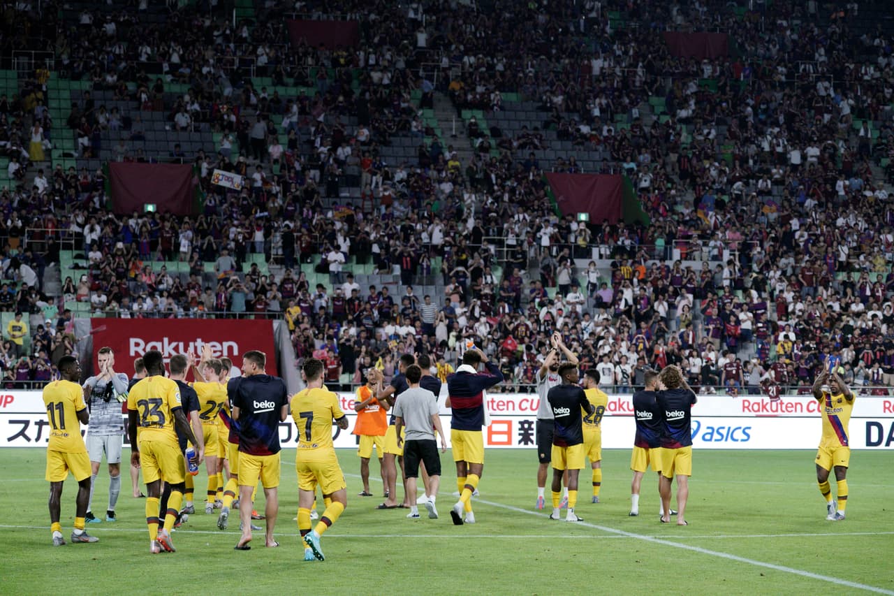 Así festejó la victoria el FC Barcelona.