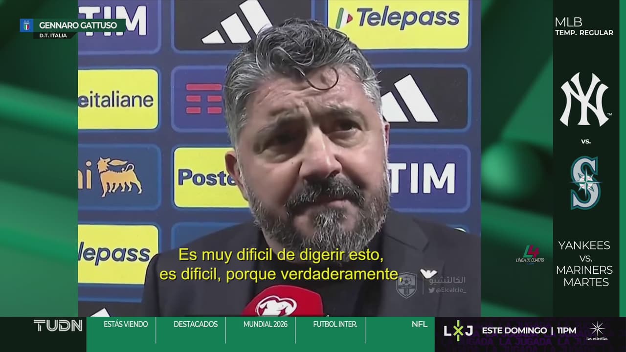 Gennaro Gattuso califica de "injusto" quedar fuera del Mundial 2026 con Italia