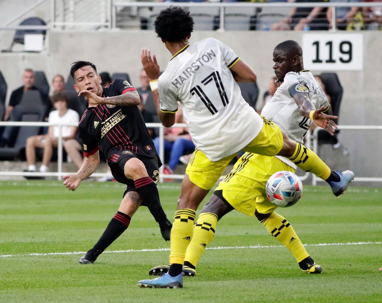 Ezequiel Barco marcó dos de los tres goles de Atlanta.
<br>