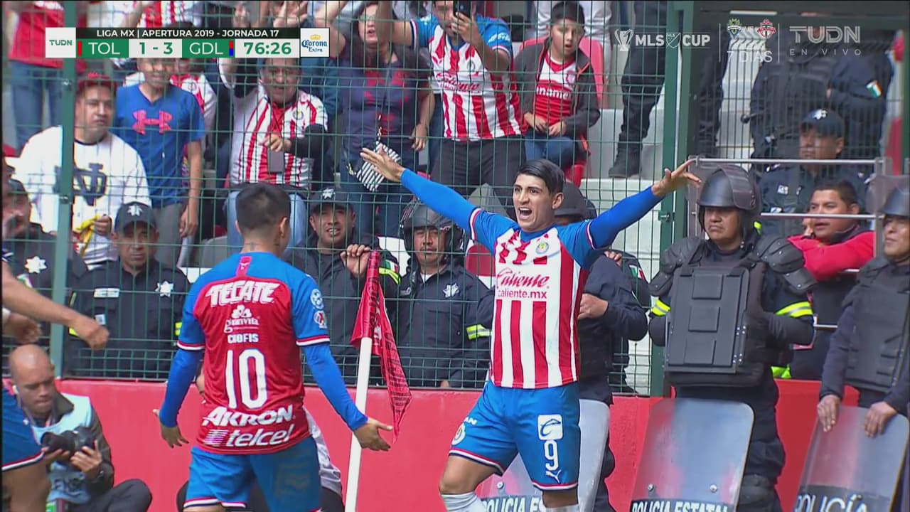 ¡Doblete de Pulido! Chivas está hundiendo 3-1 a Toluca