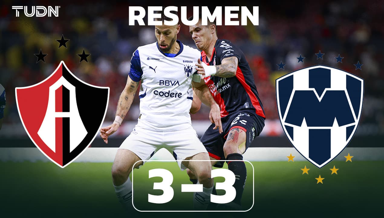 Resumen | Atlas y Monterrey empatan en el mejor partido de la jornada