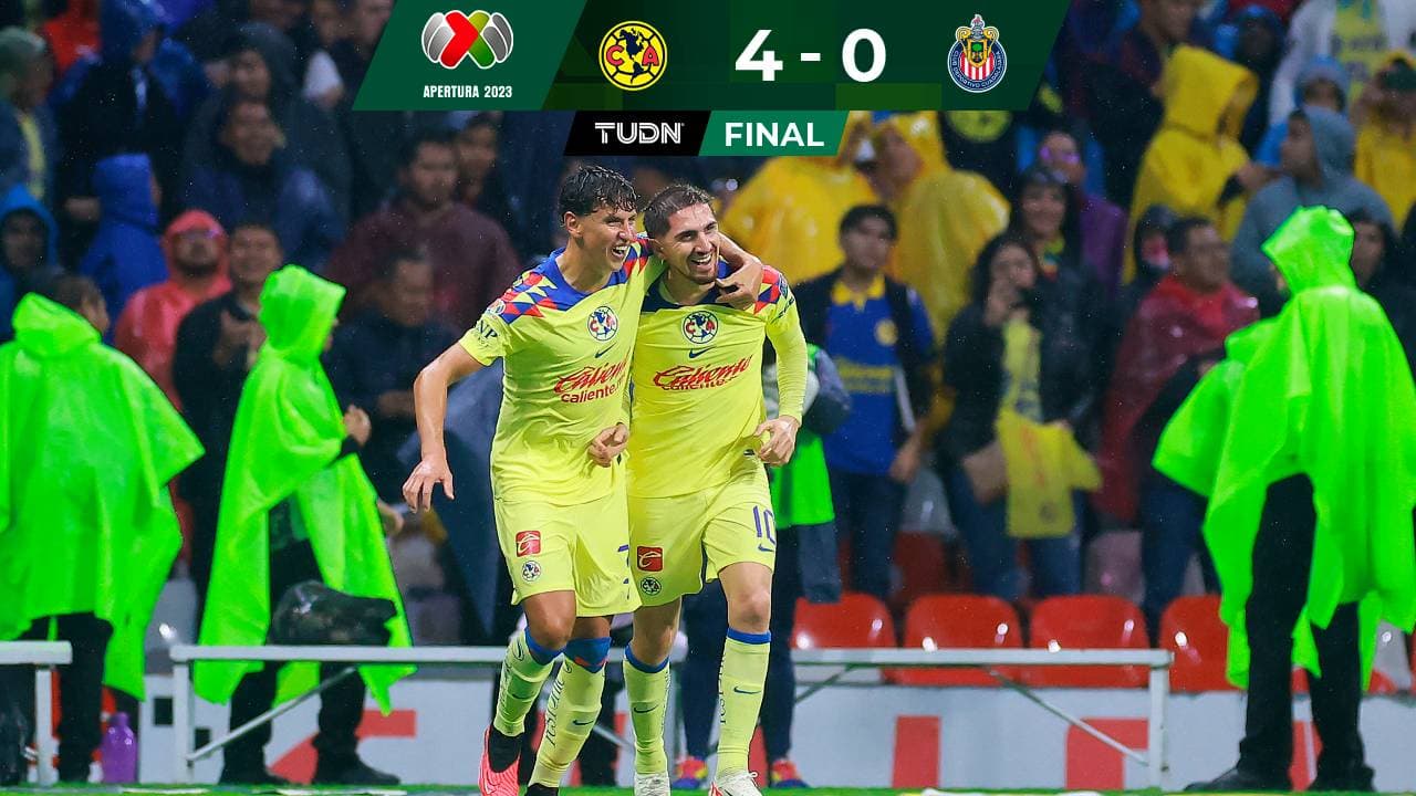 América nulifica y golea a Chivas en el Azteca en el Clásico Nacional 250