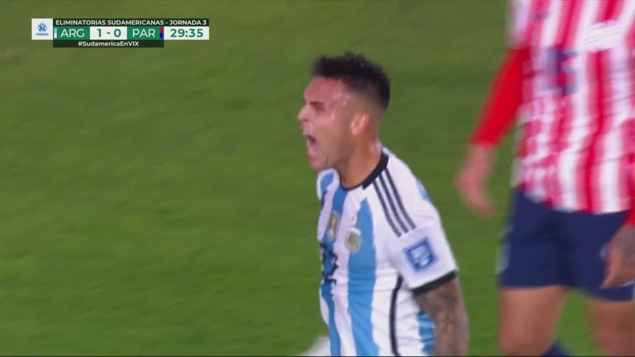 ¡Iba a ser un golazo de Lautaro pero la defensa de Paraguay salvó!