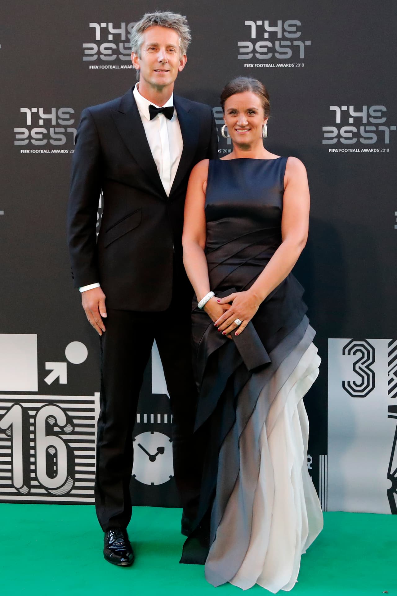 El exarquero holandés Edwin van der Sar y su esposa Annemarie.