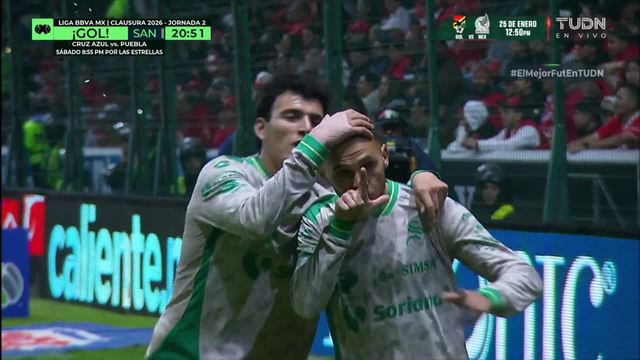 ¡Gol de Santos! Fran Villalba culmina una joya de jugada para anotar