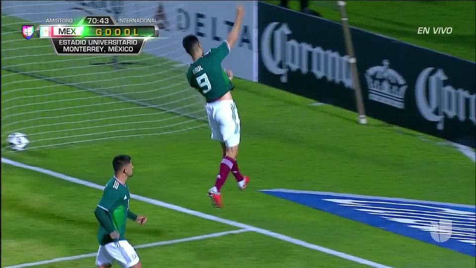 ¡GOOOL! Raúl Jiménez anota para Mexico