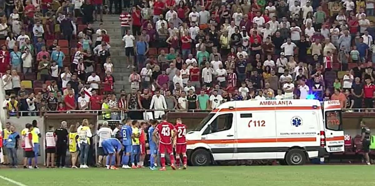 DT de equipo en Rumania se desmaya en pleno partido y es trasladado de urgencia al hospital