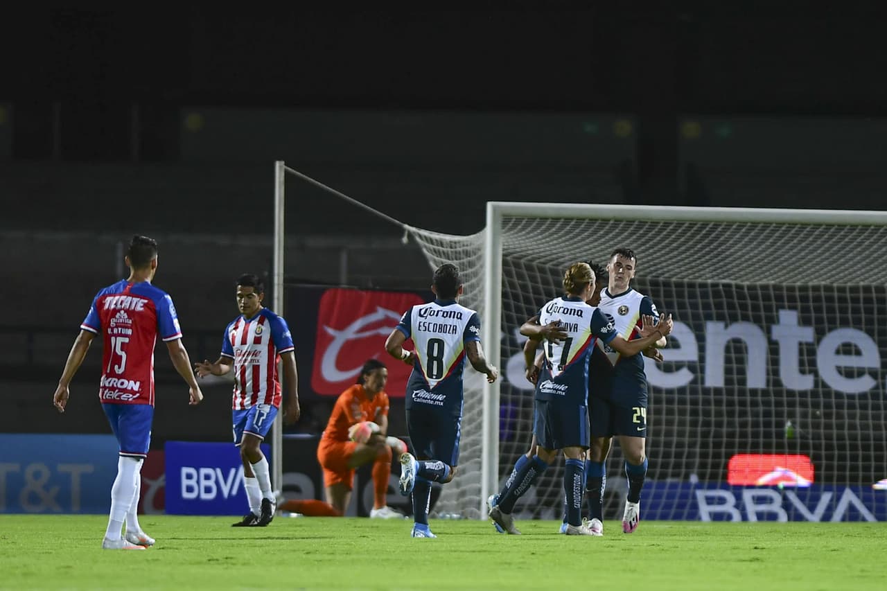 Así fue el festejo del empate momentáneo del América, aunque luego vino la debacle.