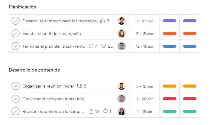 Asana | La plataforma es utilizada por más de 89.000 organizaciones, junto con 3,5 millones de personas que usan la versión gratuita. Permite a los equipos planear y realizar un mejor seguimiento del progreso laboral; ayuda a gestonar mejor los proyectos.