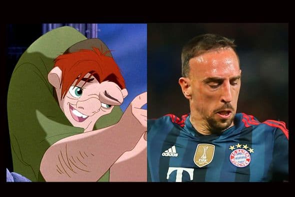 Una almohada en la espalda y quizá un poco de color rojo en el cabello serían suficientes para que Frank Ribery se disfrace de Cuasimodo ¿alguna duda del por qué?. (Foto: Twitter)