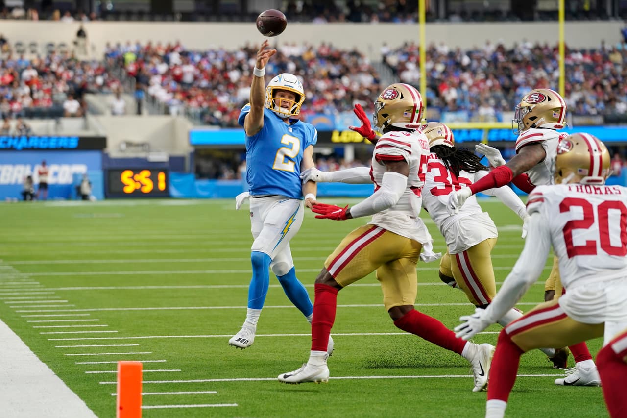Stick fue capturado por un profundo a principios del segundo cuarto por Jordan Willis de San Francisco, lo que le dio a los Niners una ventaja de 2-0. Willis, quien no es elegible para los primeros seis juegos debido a una violación de la política de sustancias que mejoran el rendimiento de la NFL, aprovechó el tackle ofensivo de los Chargers, Trey Pipkins, lo que lo obligó a ingresar a la zona de anotación antes de taclear a Stick.