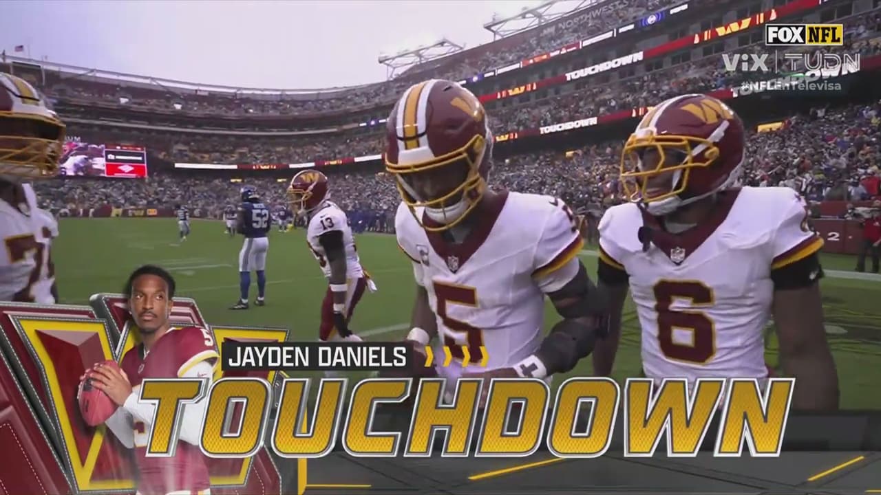 ¡Como lo extrañaban! Touchdown de Jayden Daniels para Commanders