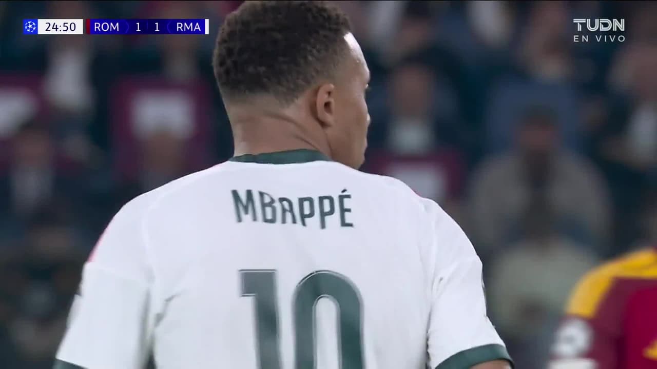 ¡El golazo de Kylian Mbappé a la Roma en UEFA Champions League!