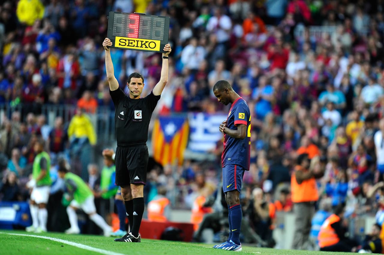 Justamente, su regreso a las canchas se dio ante el Málaga cuando entró por Gerard Piqué.