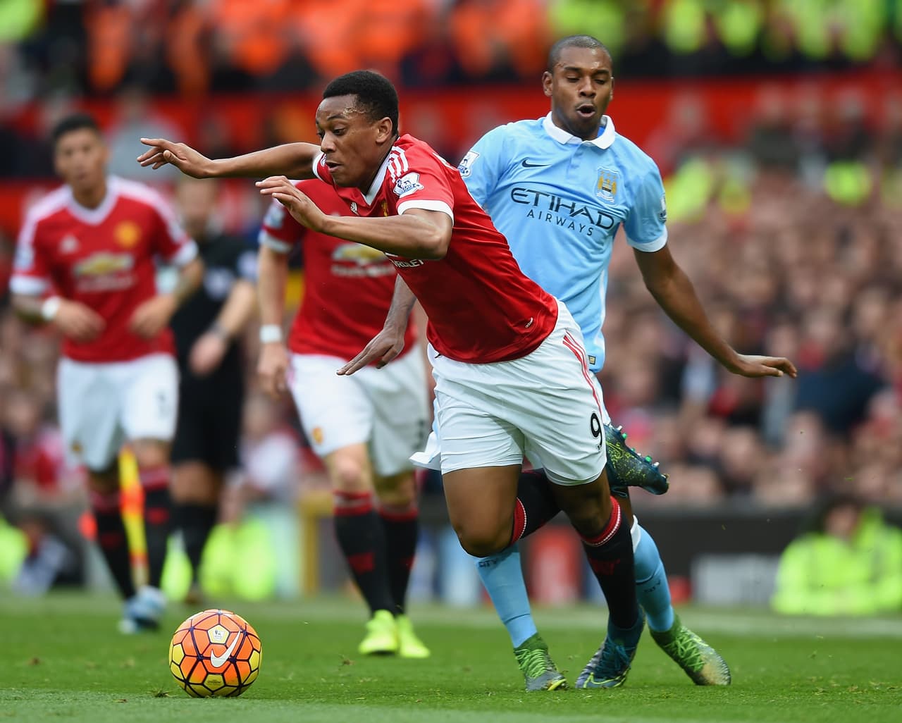 Martial intentó ser de los hombres que marcaran la diferencia para el United, pero la zaga celeste lo frenó.