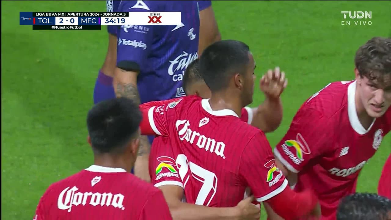 ¡GOL!  anota para Toluca. Juan Domínguez