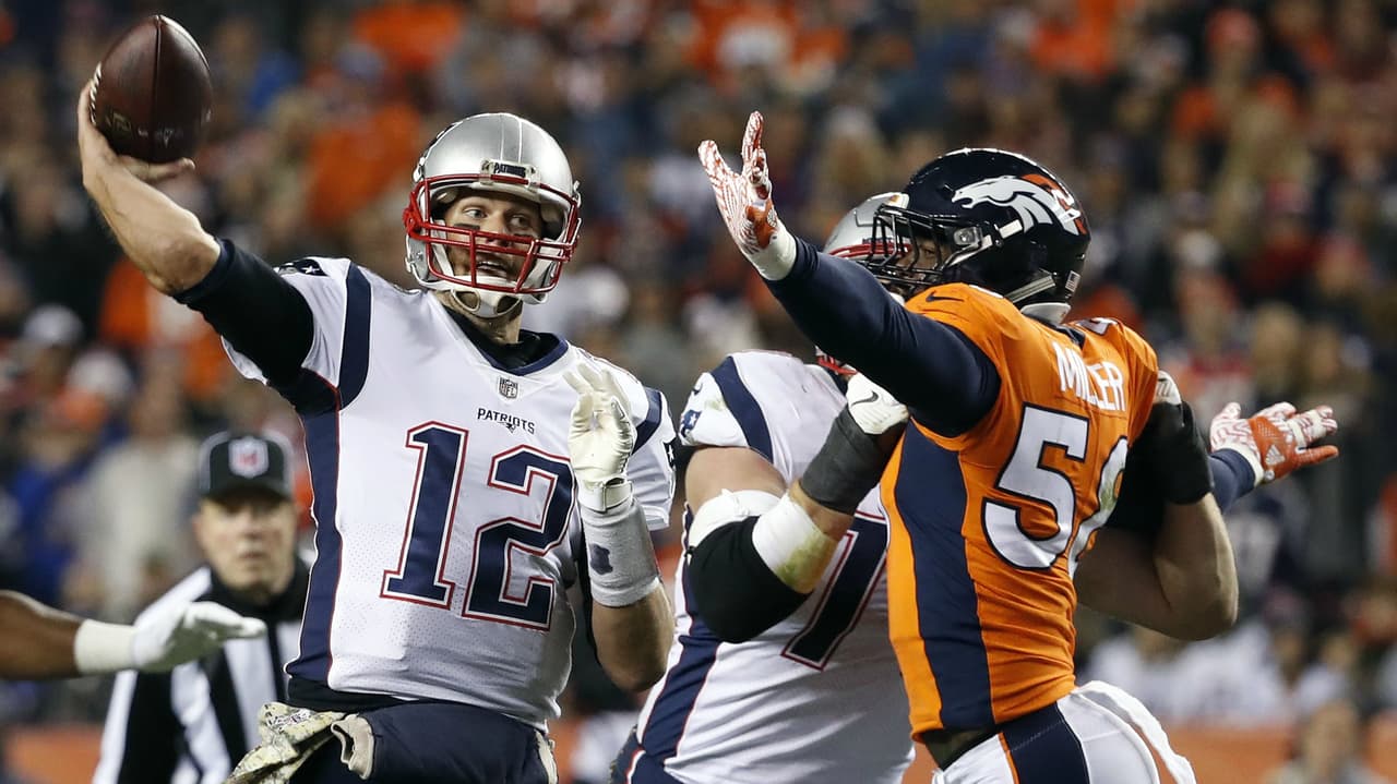 Tom Brady lanzó tres pases de anotación ante los Broncos