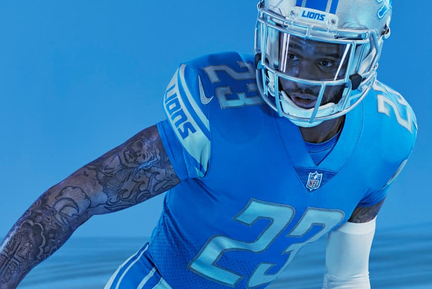 Los Detroit Lions revelaron sus nuevos uniformes para la temporada 2017.