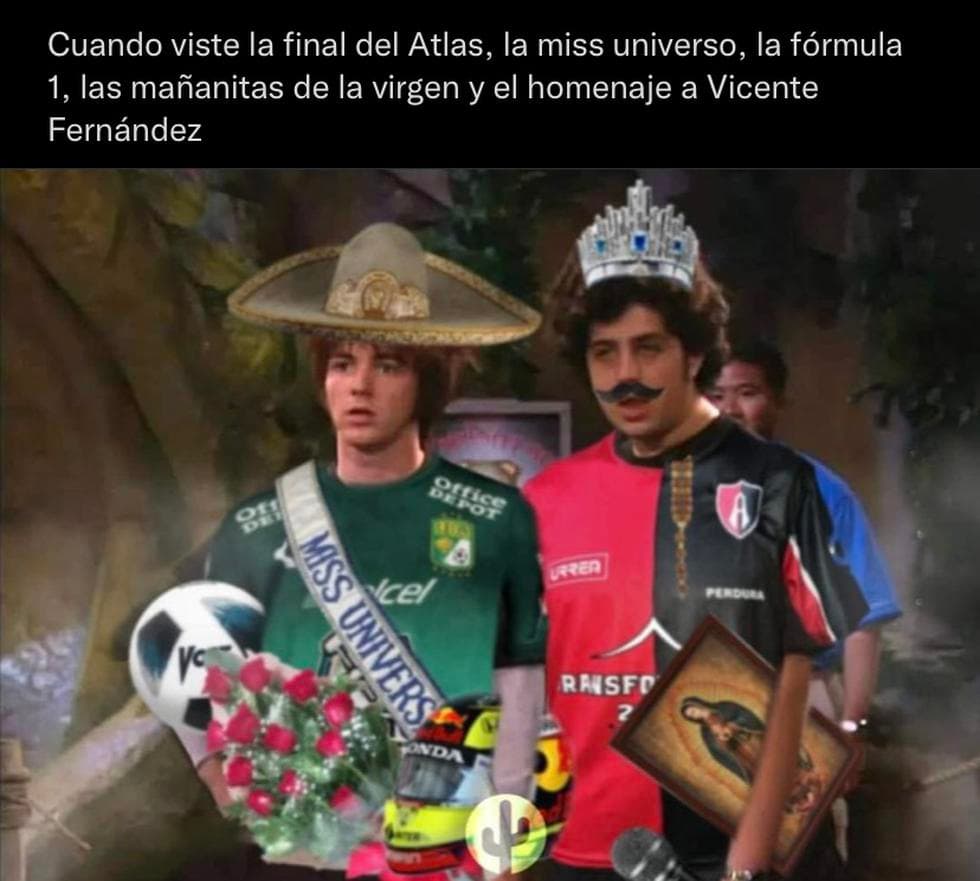 Y es que el día para los aficionados de Atlas tuvo mucha actividad: final de la F1, celebrar el día de Nuestra Señora de Guadalupe, y estar pendientes del homenaje de Vicente Fernandez. Cualquiera se confunde.