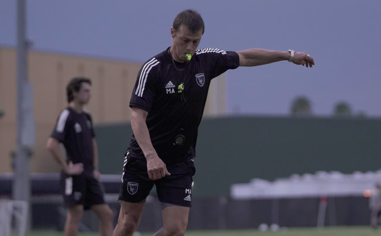Matías Almeyda, durante un entrenamiento de San Jose Earthquakes en Orlando.