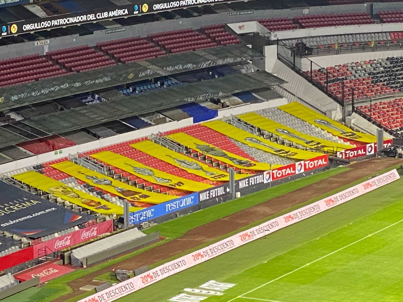 Así luce el Azteca para el duelo entre Águilas y Chivas.