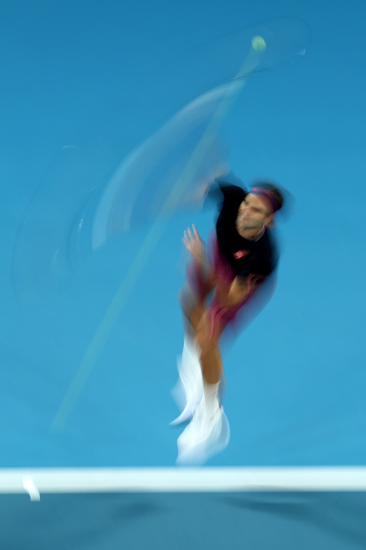 Roger Federer en su partido ante el estadounidense Steve Johnson.