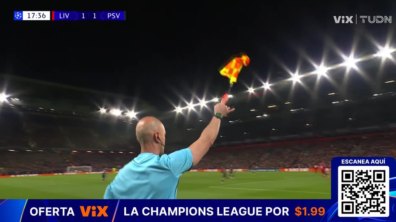 Saibari estaba en fuera de lugar y se anula el segundo gol del PSV ante Liverpool