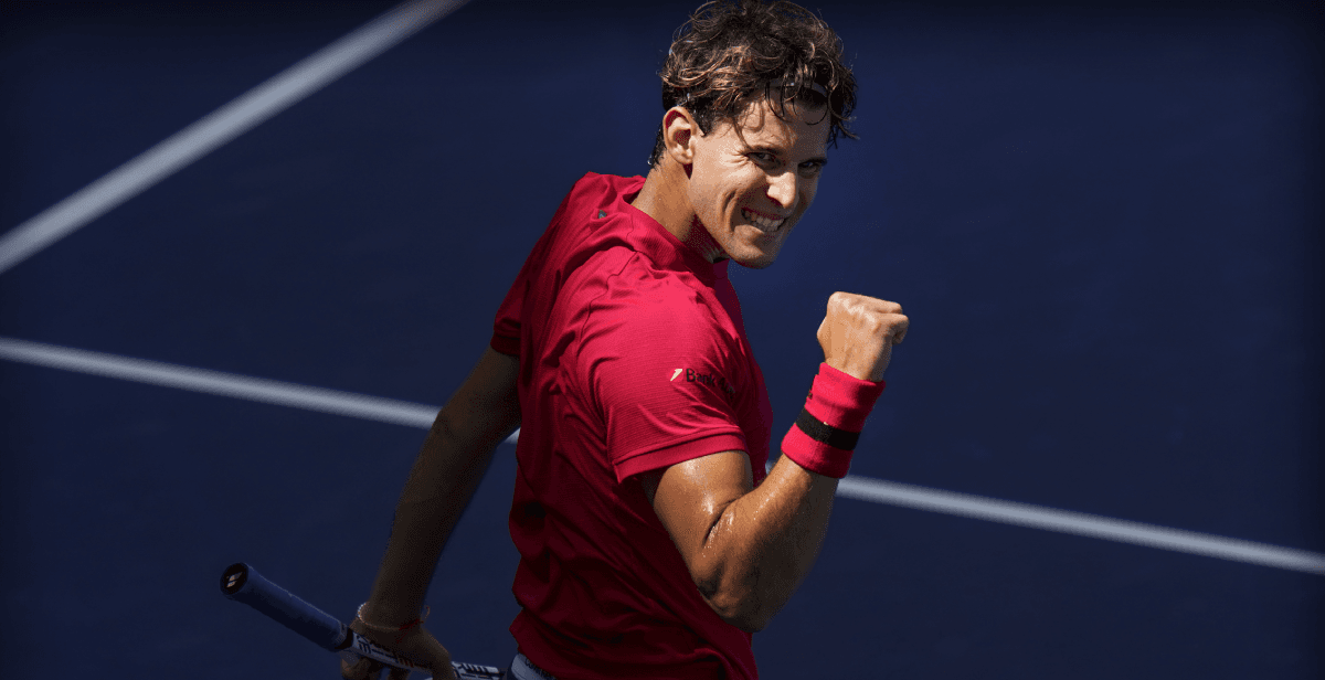 Thiem se molestó por no poder beber directamente de una lata