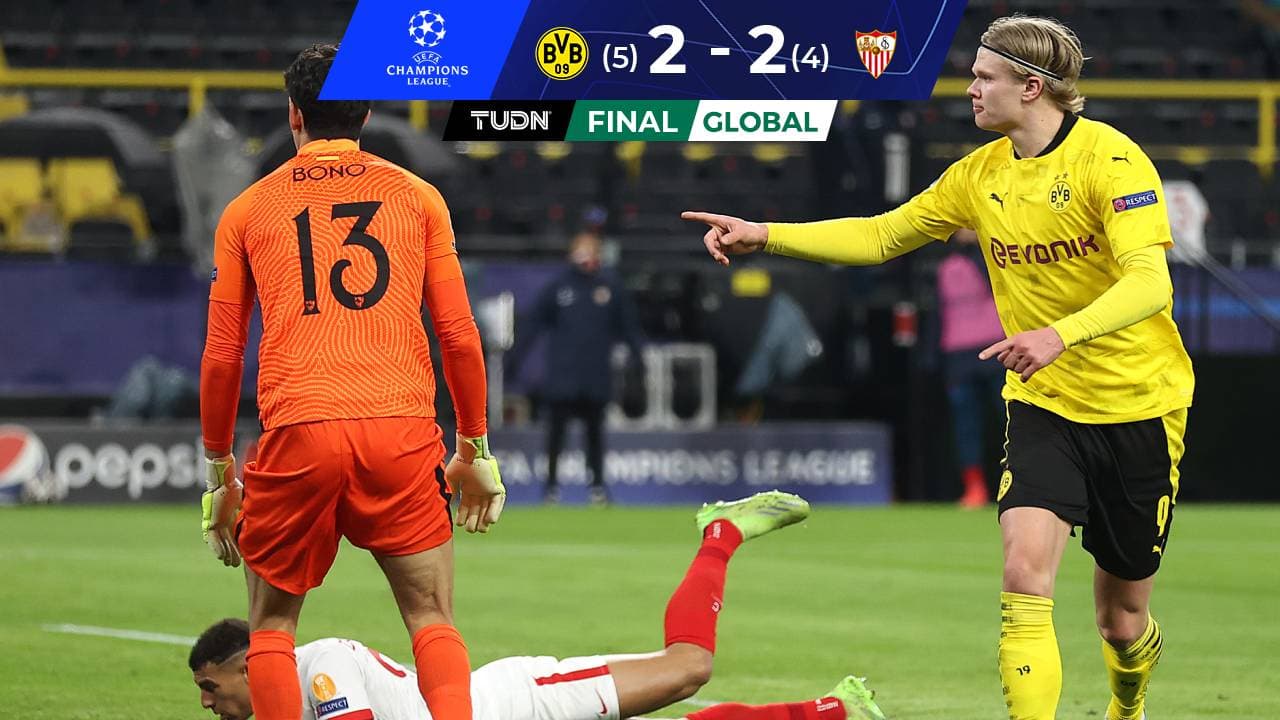 Cuatro goles de Haaland clasificaron a Dortmund sobre Sevilla