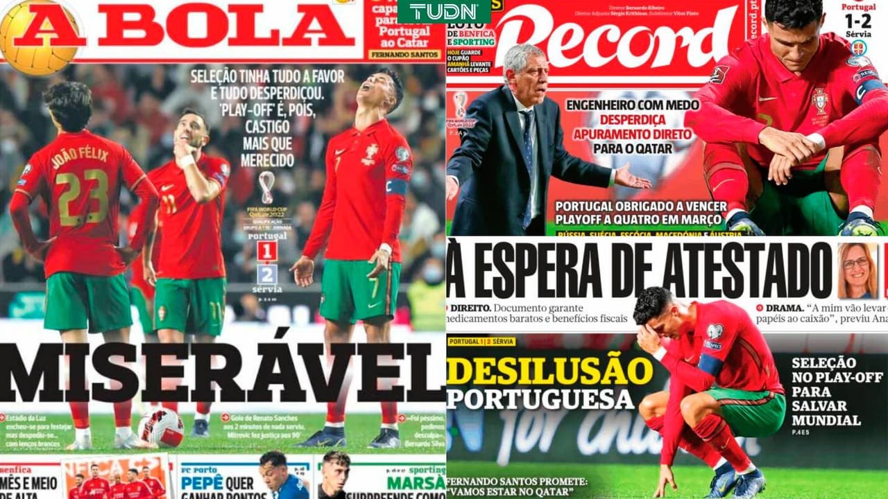 La prensa critica a Portugal tras derrota: "Vergüenza mundial"