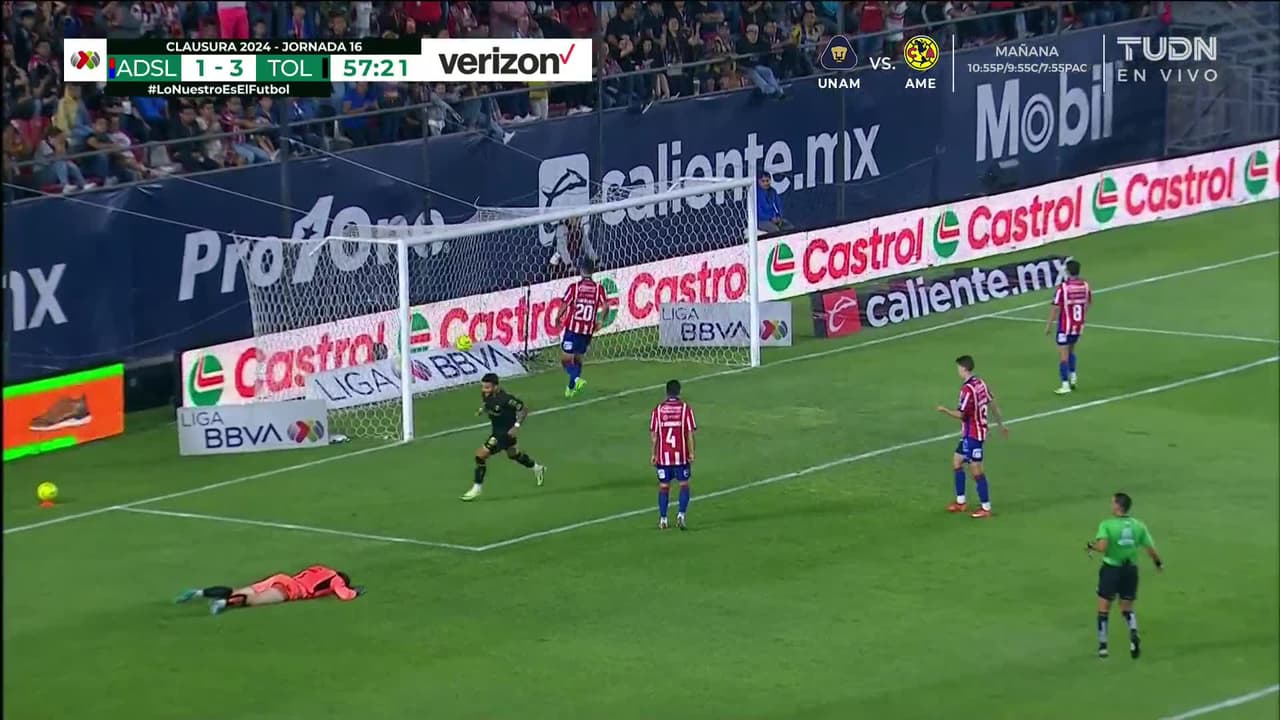 ¡GOOOL! Jean Meneses anota para Toluca.