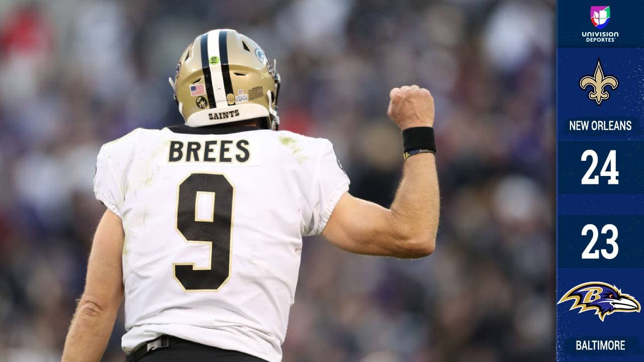 Drew Brees consigue su pase de anotación 500 de por vida y guía a los Saints a un triunfo sobre los Ravens y pone a New Orleans con marca de 5-1.