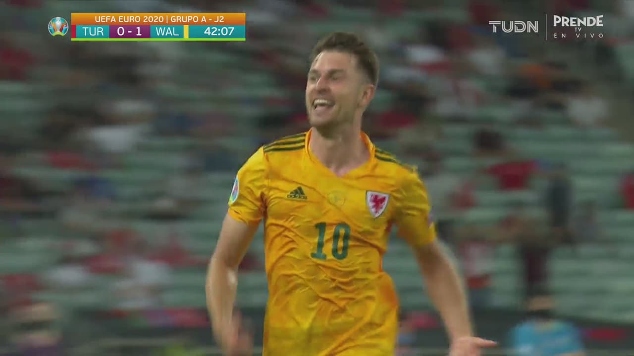 ¡Hermoso gol! Ramsey pone en ventaja 0-1 a Gales ante Turquía